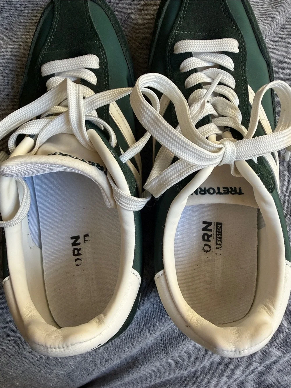 Retro Runner Women's Green and White Sneakers - Picture 7 of 8